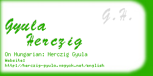 gyula herczig business card